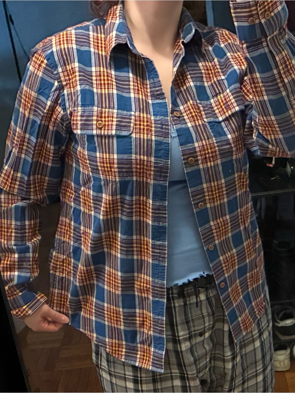Signature Blue, Maroon and Yellow Plaid Button-Down Shirt
